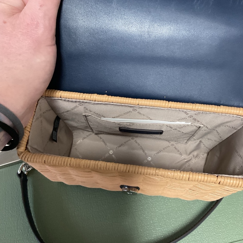 Michael Kors Whitney Small Wicker Shoulder Bag ⚓ NWT - Picture 7 of 7